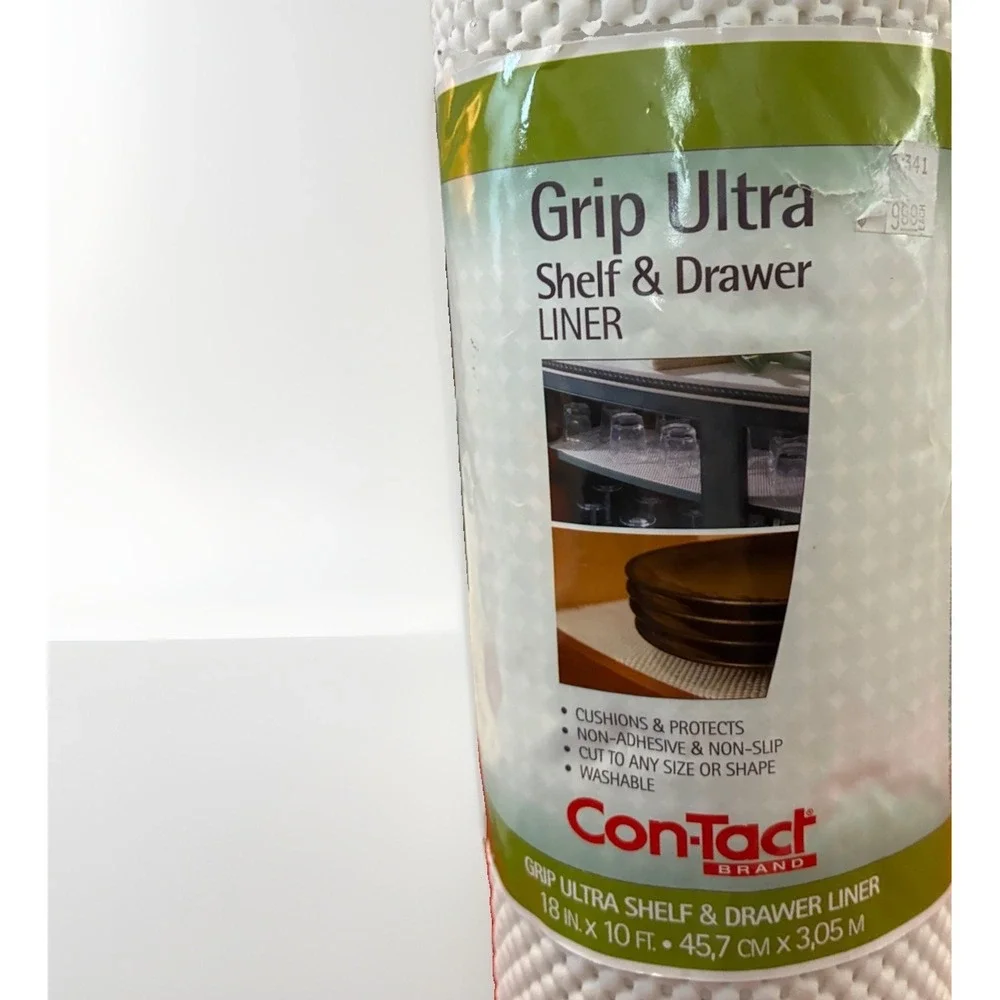 NEW! Contact Grip Ultra Non-Adhesive Shelf & Drawer Liner Color White 18